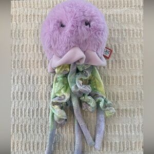 Douglas The Cuddle Toy Plush Jellyfish Toy in Lavender and Pastel Green